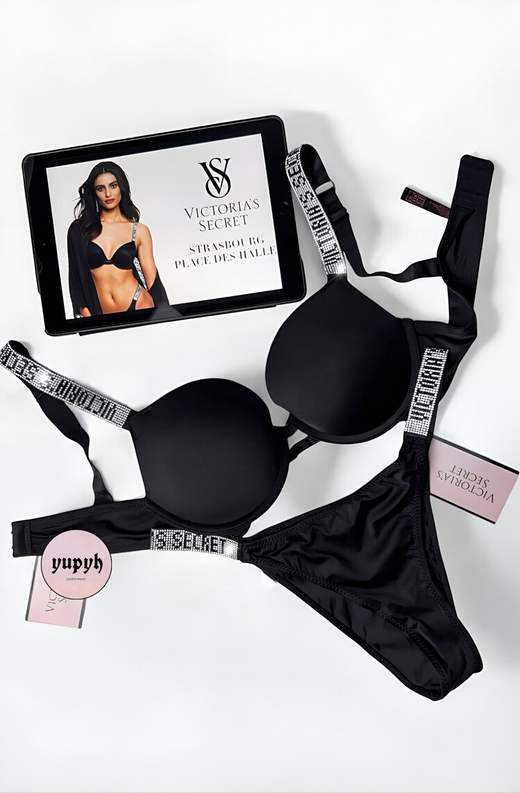 Victoria’s Secret İthal Siyah Destekli Very Sexy Shine Takım