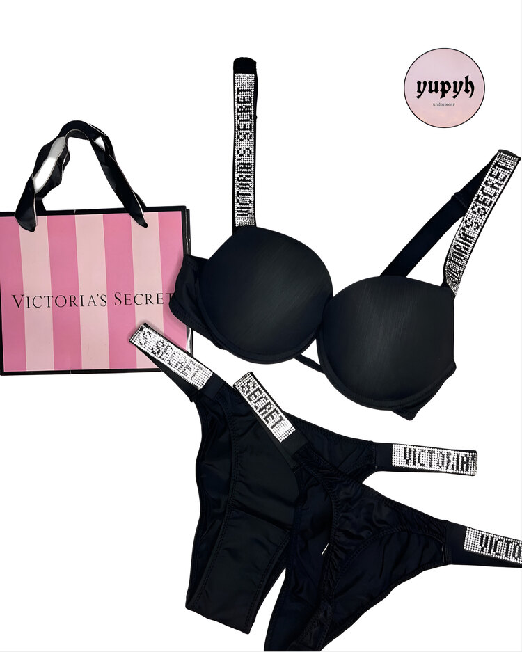 Victoria’s Secret İthal Siyah Destekli Very Sexy Shine Takım