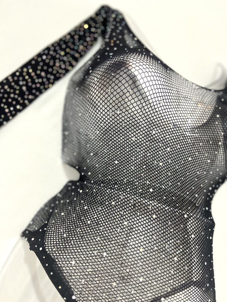 Taş Detaylı Vücut Çorabı Bodysuit