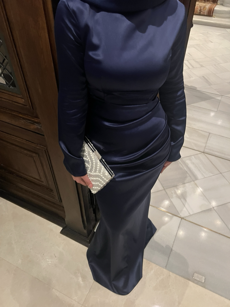 Swan Dress Lacivert Rengi
