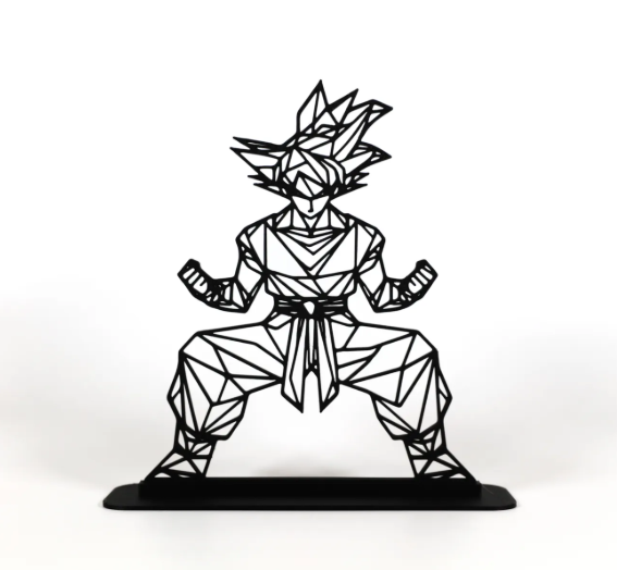 Geometric Low Poly Anime Warrior