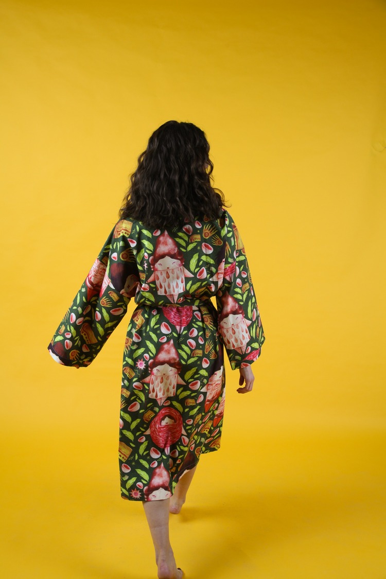 Long Robe in Greenberry