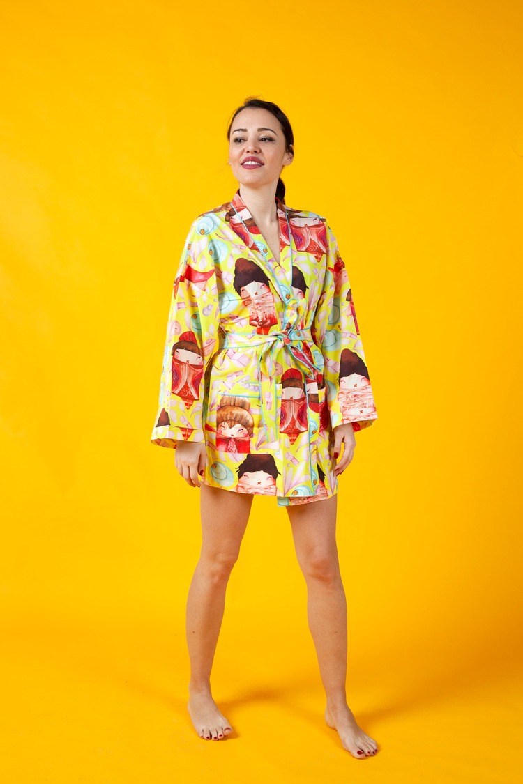 Lined Robe in SUNNY