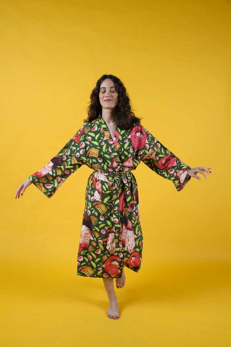 Long Robe in Greenberry