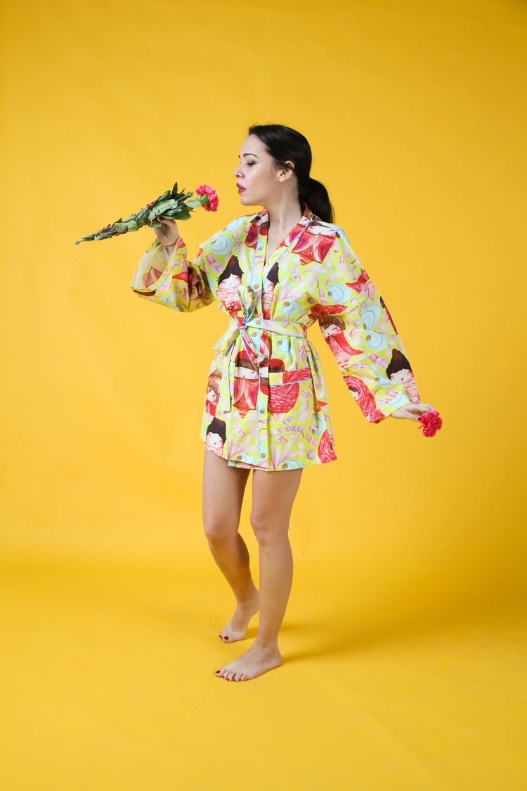 Lined Robe in SUNNY