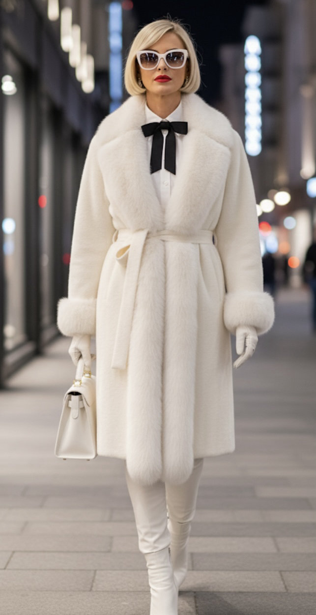 KÜRK YAKALI PREMİUM ANGORA KABAN