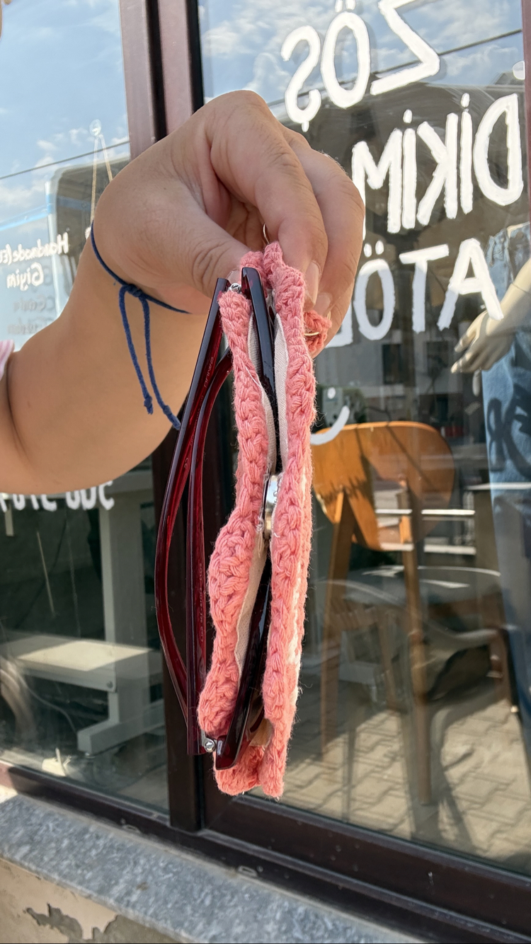 Handmade Örgü Gözlük Kılıfı/Çanta Aksesuarı