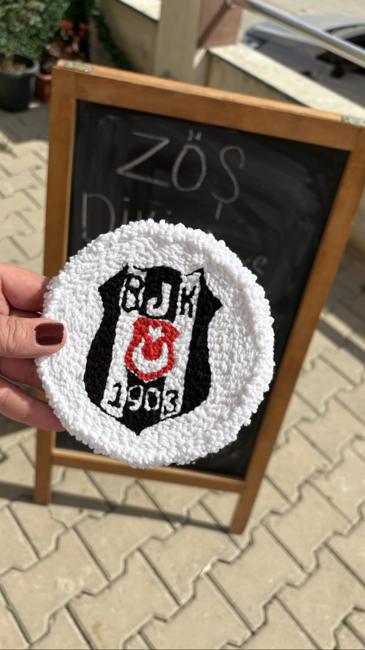 Beşiktaş Logolu Punch Bardak Altlığı