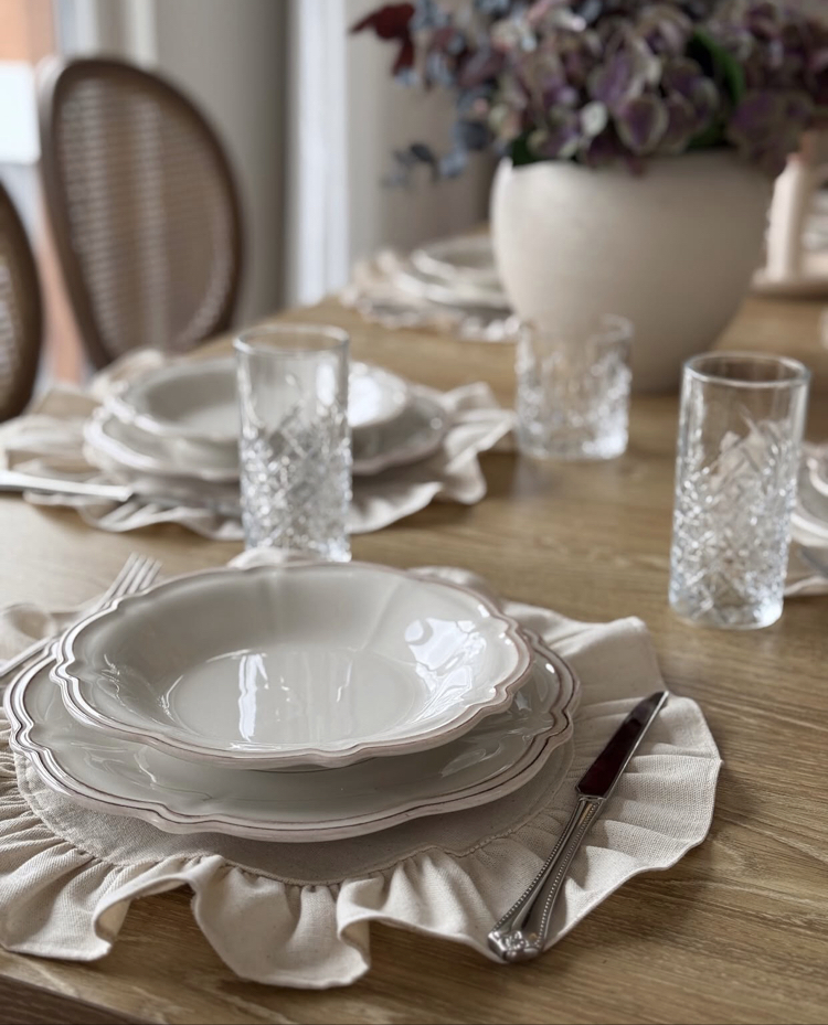Fırfırlı natural servis altlığı