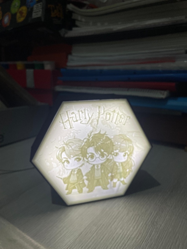 Harry Potter Temalı Altıgen Gece Lambası - Işıklı Masaüstü Pano
