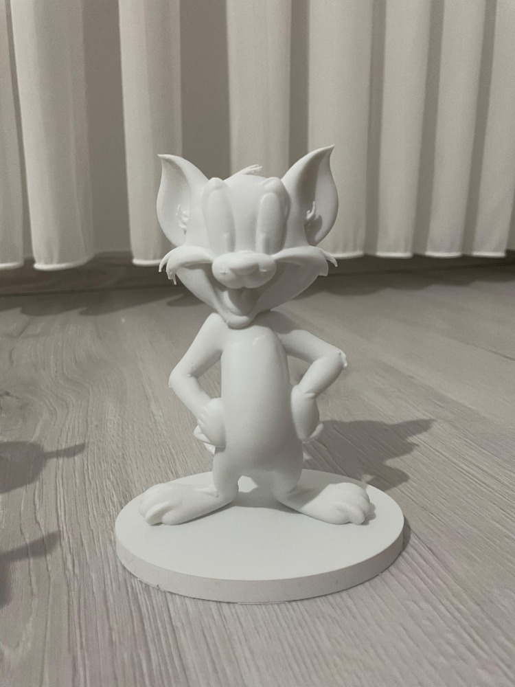 Boyanabilir 3D Çizgi Film Kedisi Biblo ve Hobi Seti