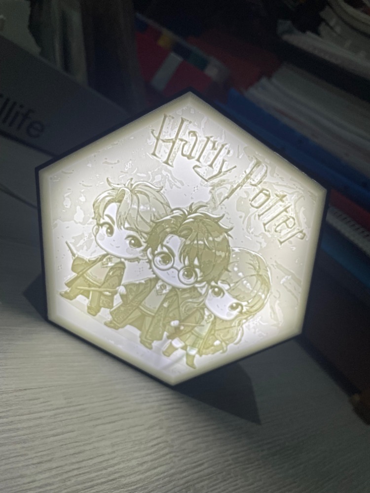 Harry Potter Temalı Altıgen Gece Lambası - Işıklı Masaüstü Pano