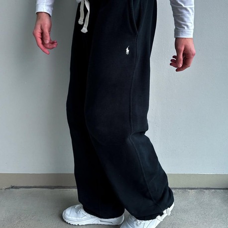 Polo Ralph Lauren Siyah Renk Beyaz Nakış Detaylı Oversize Eşofman Altı 