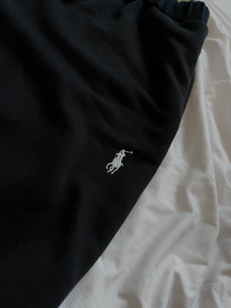 Polo Ralph Lauren Siyah Renk Beyaz Nakış Detaylı Oversize Eşofman Altı 