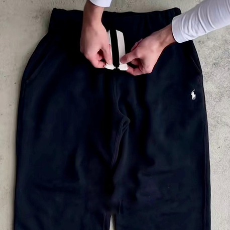 Polo Ralph Lauren Siyah Renk Beyaz Nakış Detaylı Oversize Eşofman Altı 