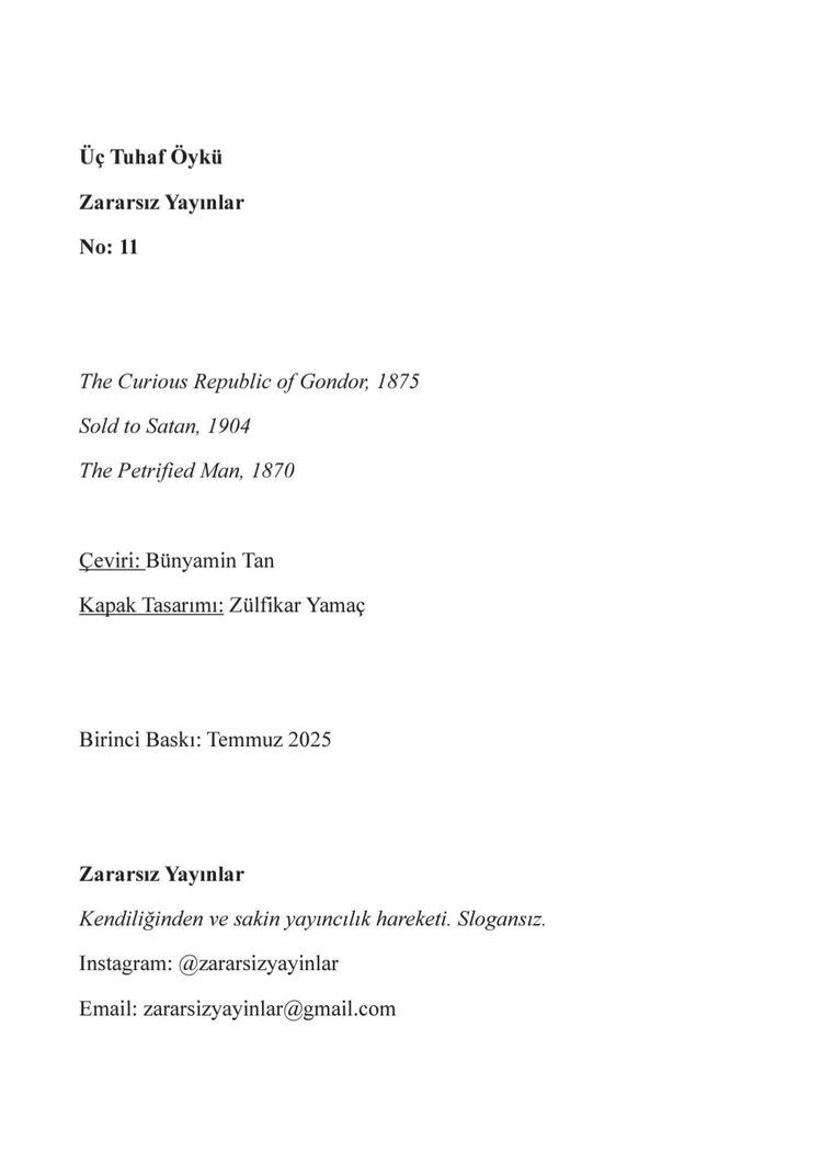 Üç Tuhaf Öykü E-kitap