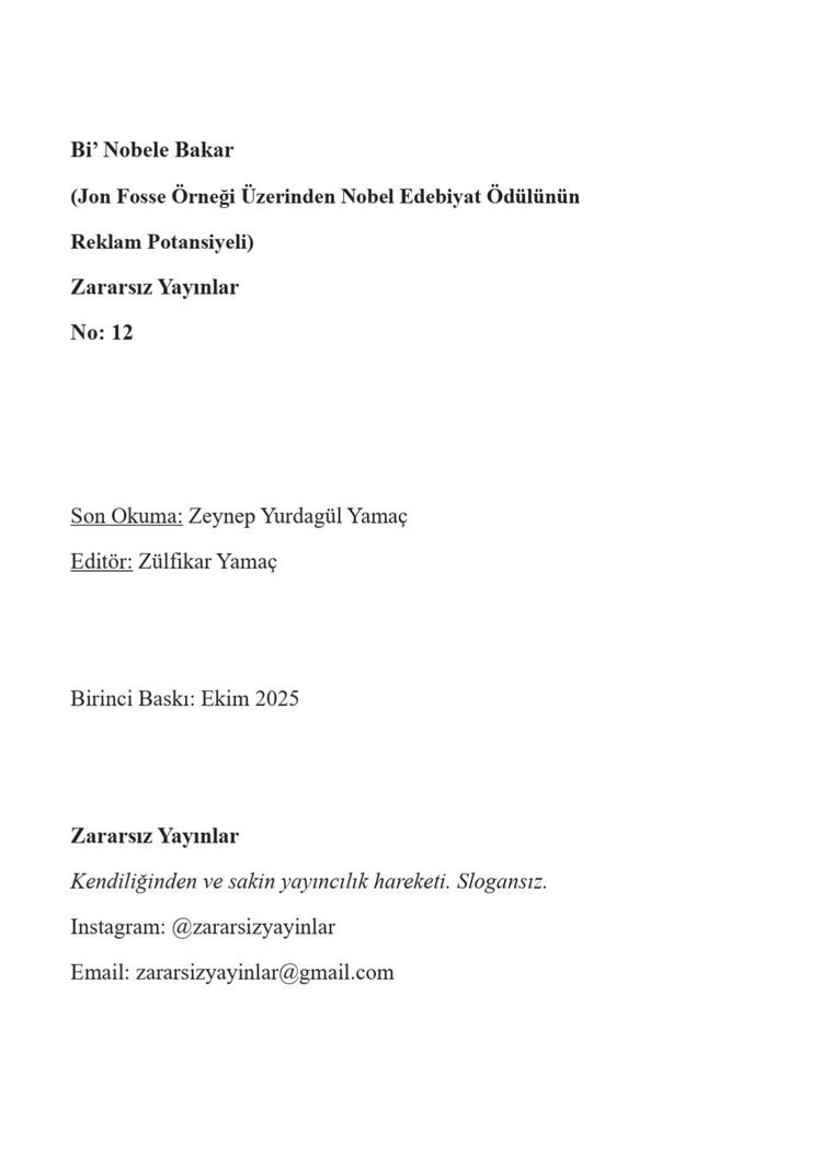 Bi' Nobele Bakar E-kitap