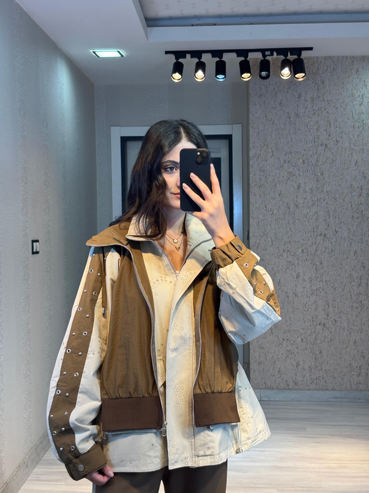 Camel Kapüşonlu Garnili Takım Premium