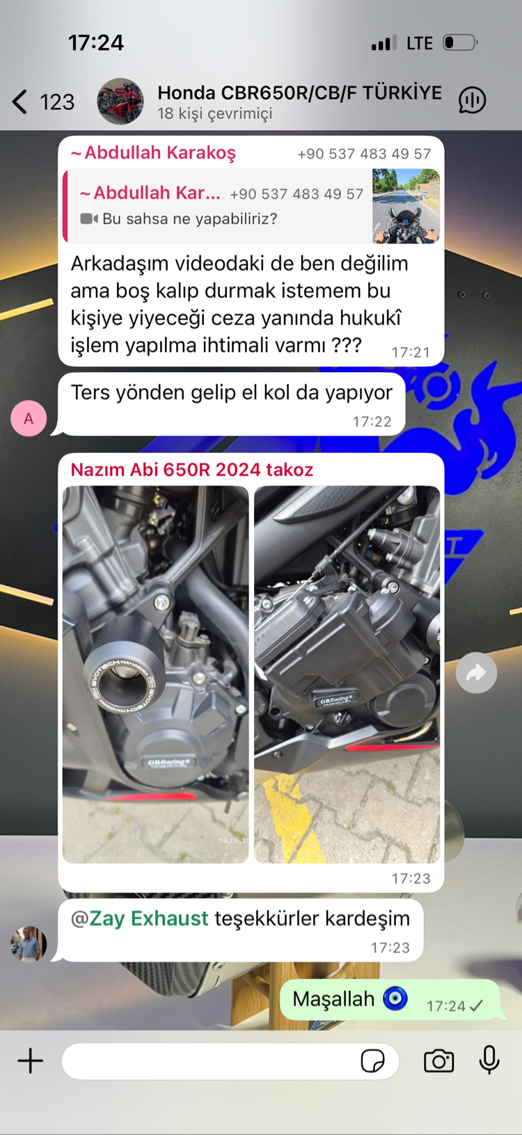 650R CBR CB Blok Koruma Kapak Siyah E Clutch 