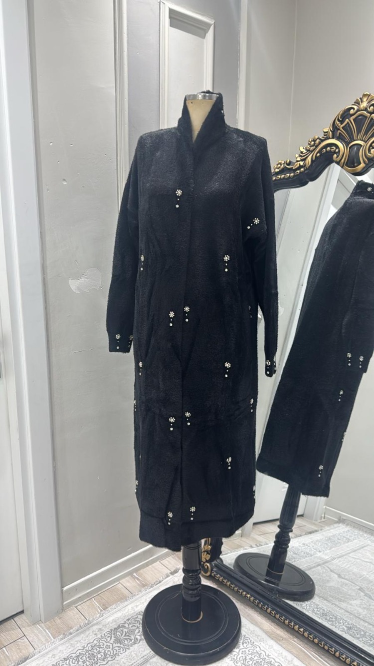 ANGORA TAŞLI HIRKA SİYAH