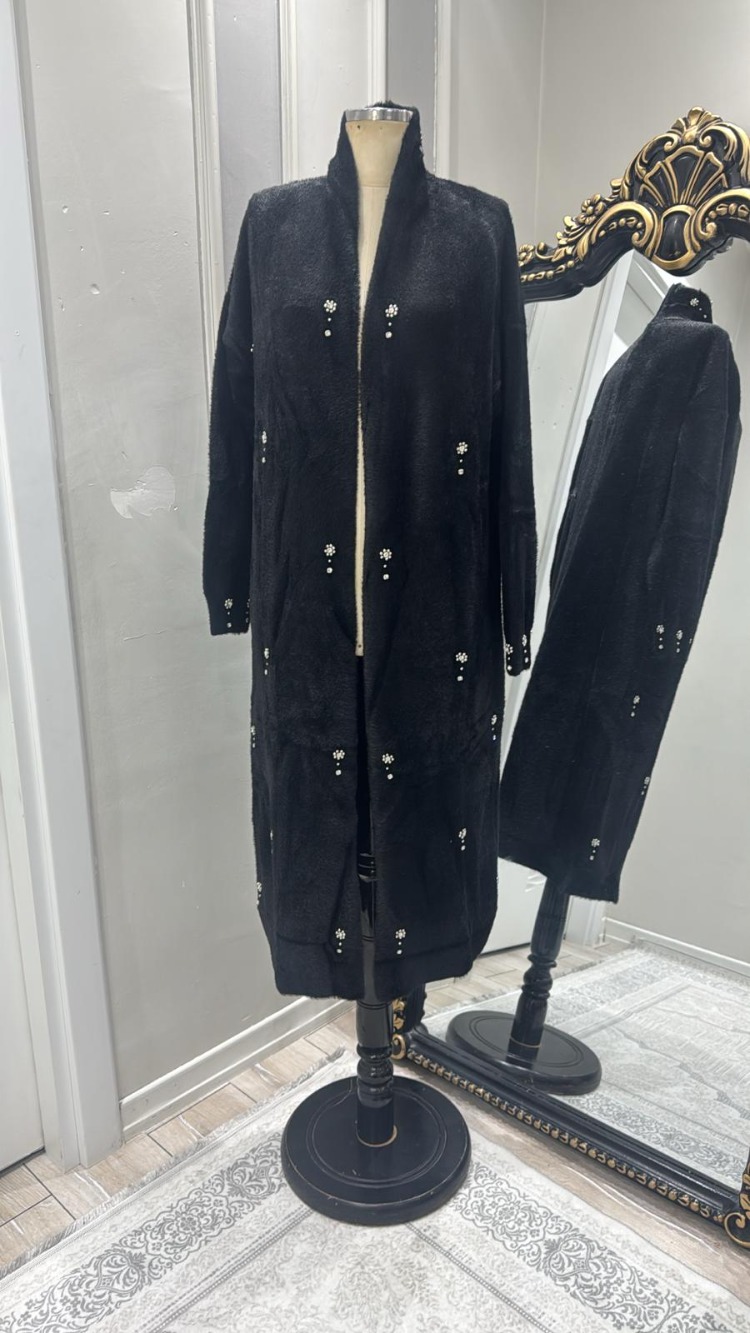ANGORA TAŞLI HIRKA SİYAH