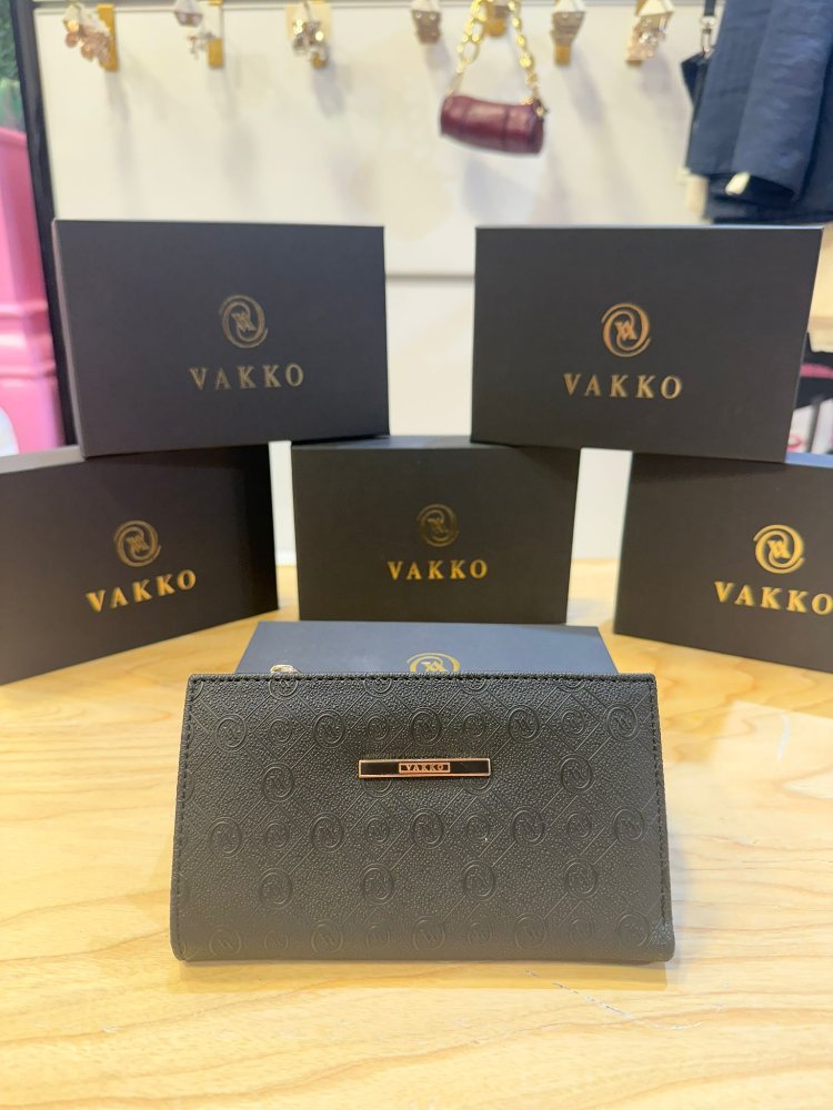 Vakko Monogram Siyah Kadın Cüzdanı