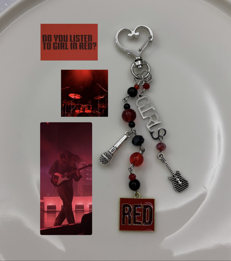 Girl in red Charm Keychain
