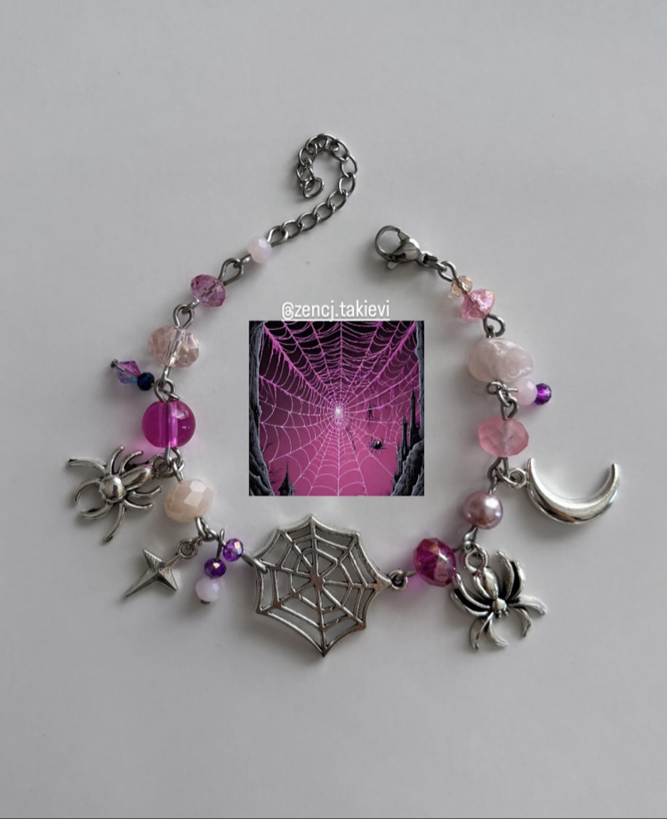 Pink spider y2k bileklik