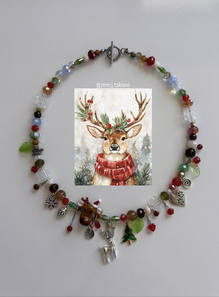 Noel Geyiği Choker Kolye