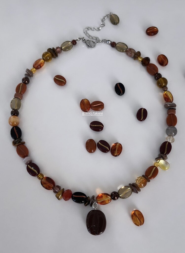 Coffee Core Drop Choker Kolye