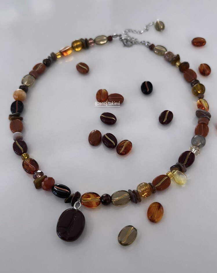 Coffee Core Drop Choker Kolye