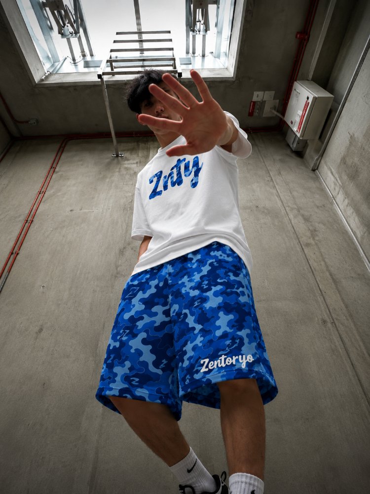​ZENTORYO - Signature Blue Camo Shorts