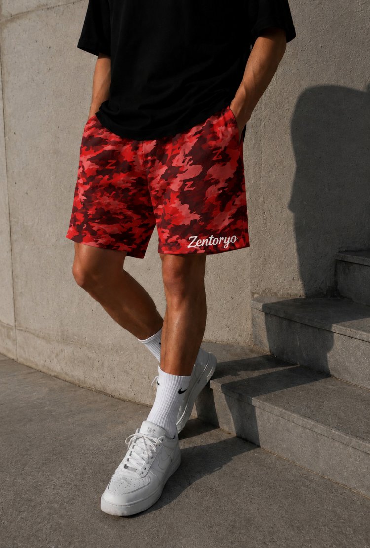 ZENTORYO - Signature Red Camo Shorts