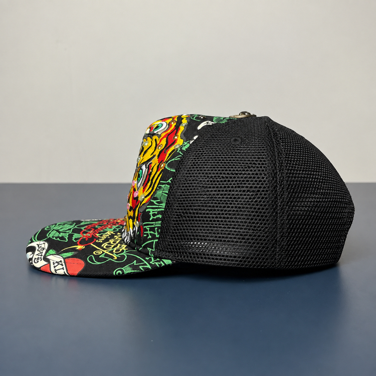 Ed Hardy Tiger Rhinstone Trucker Cap