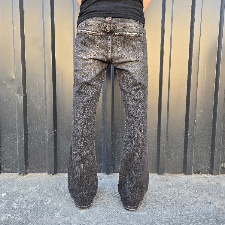 Bootcut Denim Low Rise Pants Faded Dark Brown 