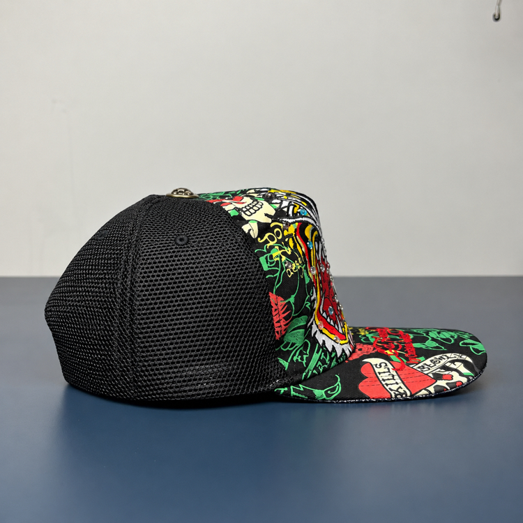 Ed Hardy Tiger Rhinstone Trucker Cap