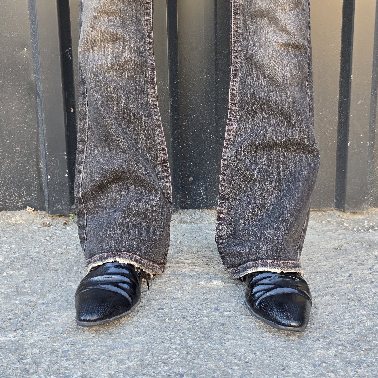 Bootcut Denim Low Rise Pants Faded Dark Brown 