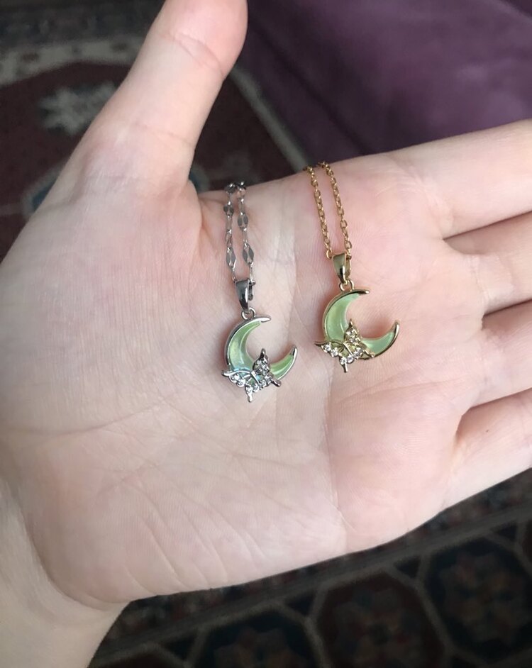 Opal taş ay kolye | Çelik 