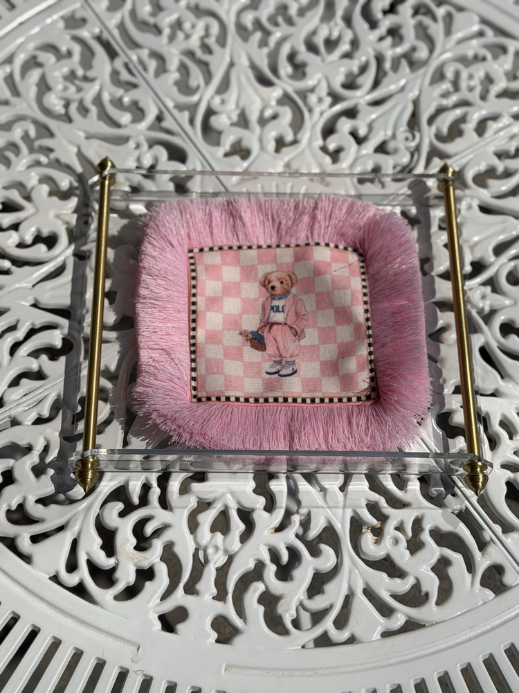 Pembe Ayıcıklı Püsküllü Peçete