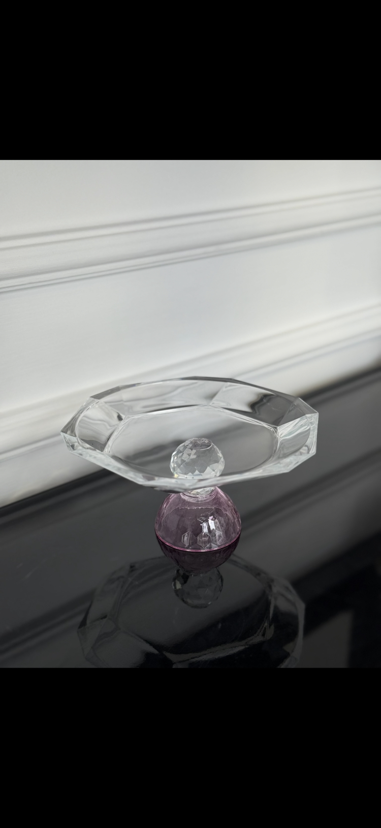 Pembe Kristal Sunumluk 18 cm 