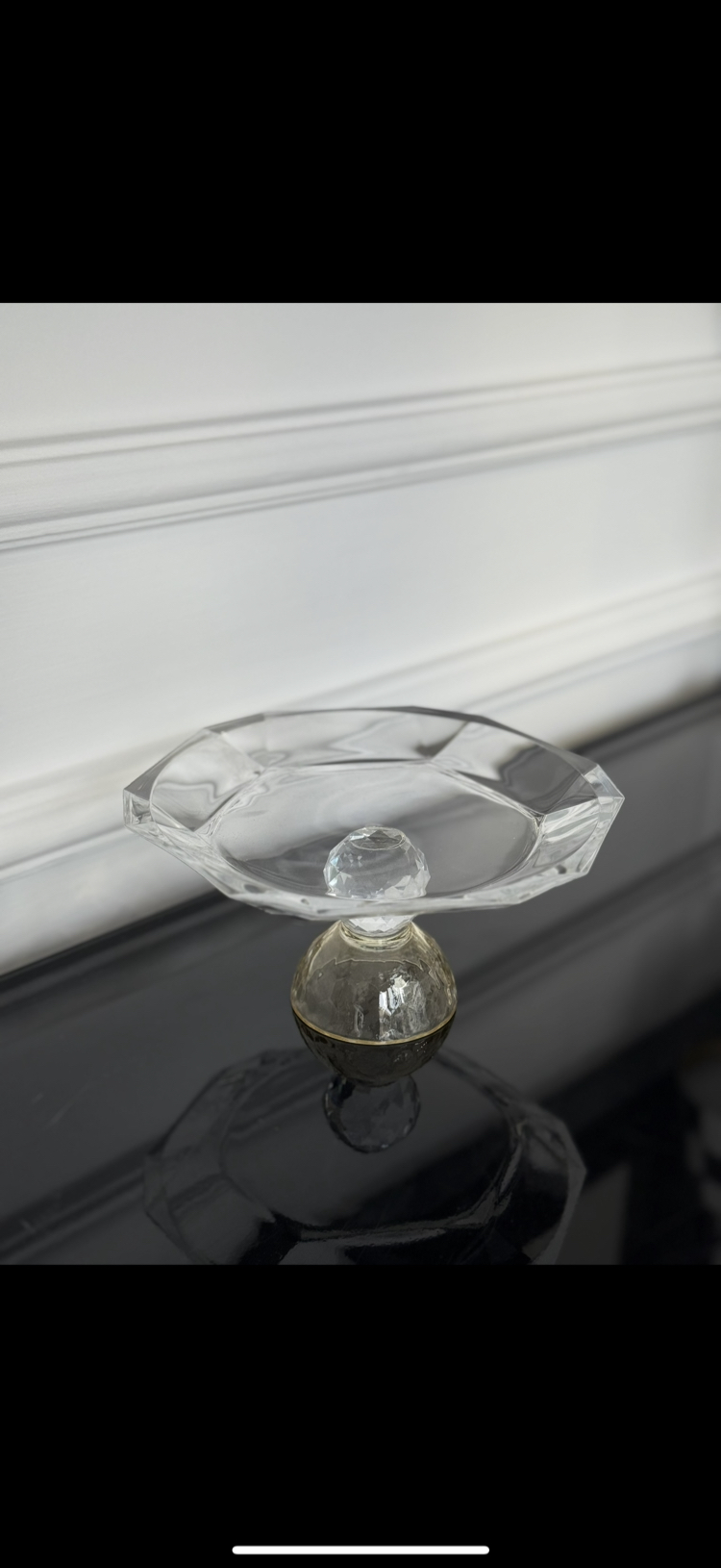 Sarı 18 cm Kristal Sunumluk