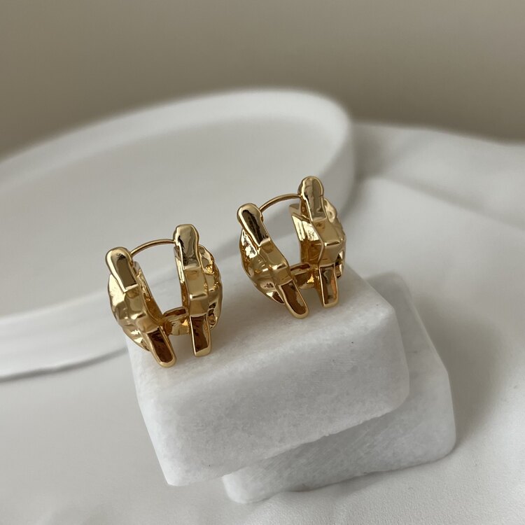 ÇELİK Yıldız ÇİFT TARAFLI Gold küpe
