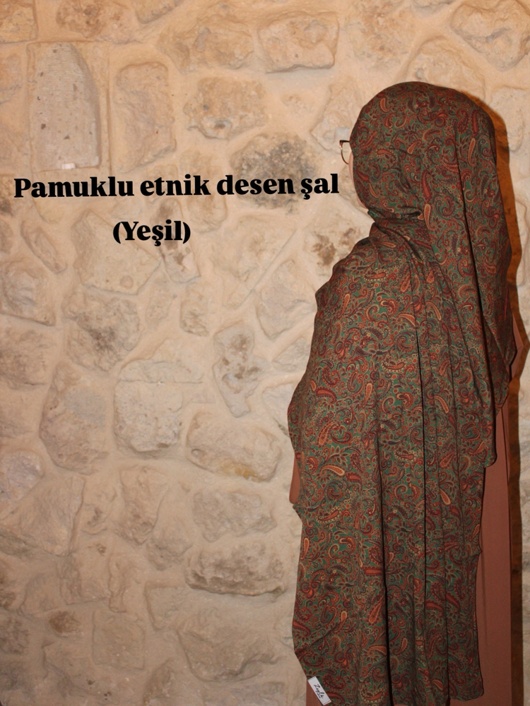Zeyla etnik desen pamuklu şal