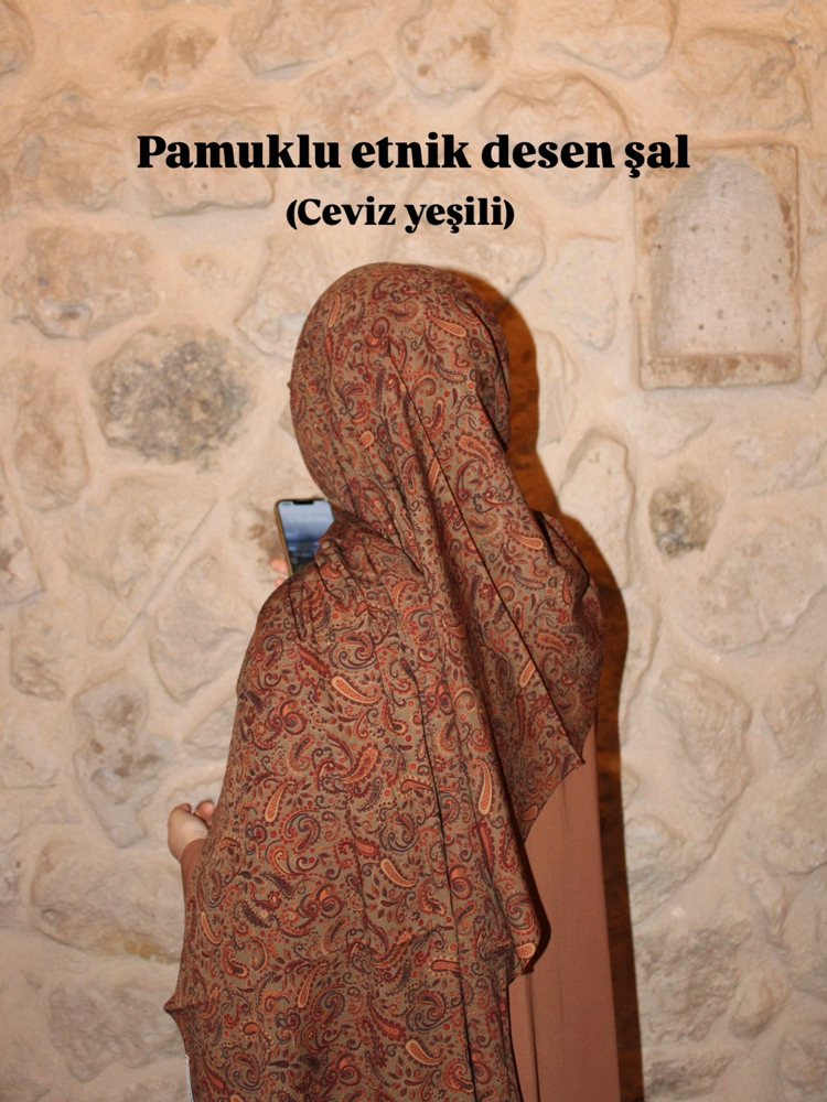 Zeyla etnik desen pamuklu şal