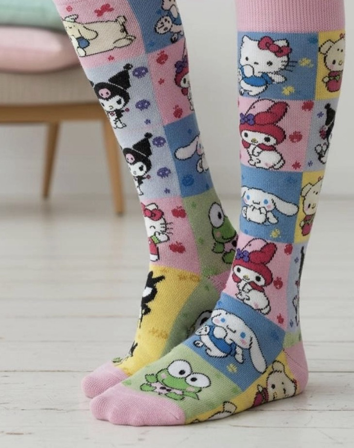 Sanrio karakterleri uzun lisanslı çorap