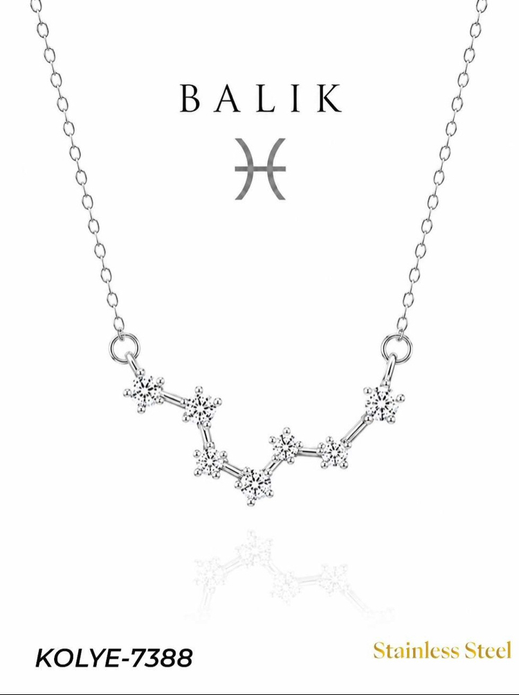 Çelik Yıldız Haritası Kolye balık