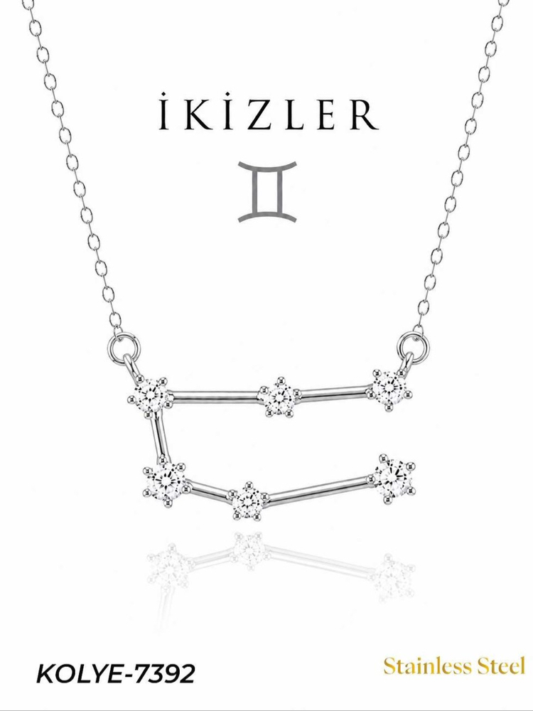 Çelik Yıldız Haritası Kolye ikizler