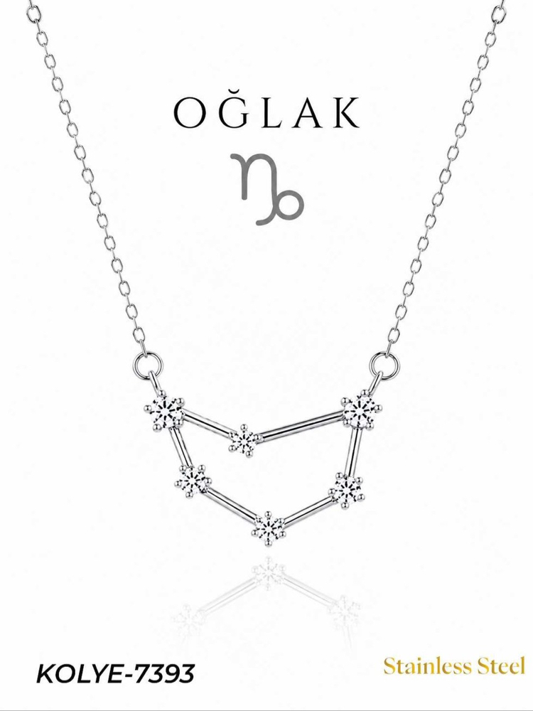 Çelik Yıldız Haritası Kolye oğlak