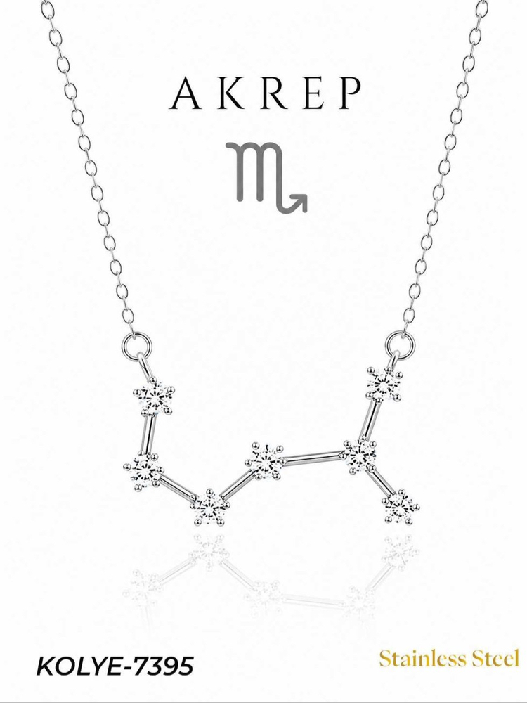 Çelik Yıldız Haritası Kolye akrep