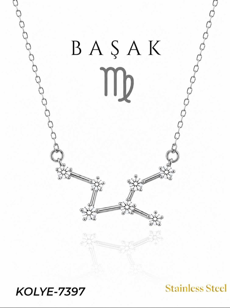 Çelik Yıldız Haritası Kolye başak